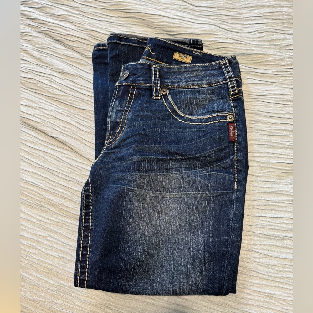 Silver Jeans Dark Blue Ankle & Cropped Jeans